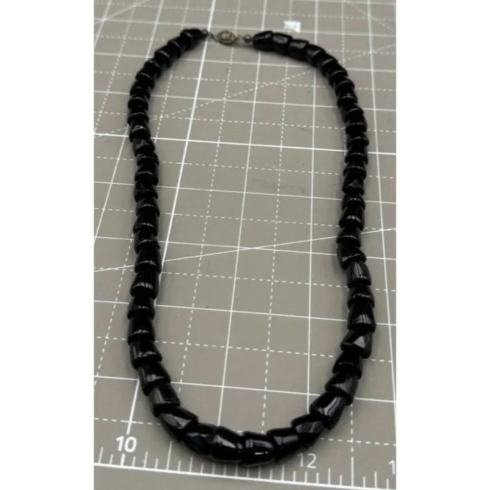 Antique Bell Shaped Bead Black Glass 18